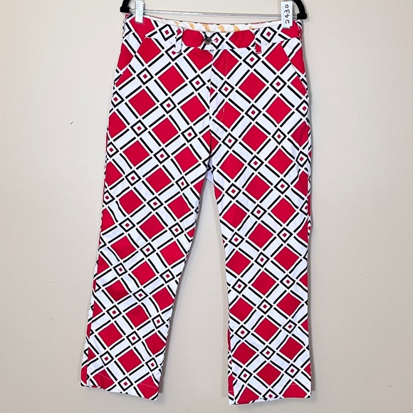 Loudmouth Geometric Patterned Golf Pants - Men's Size 32*27 - White Red - Picture 1 of 9